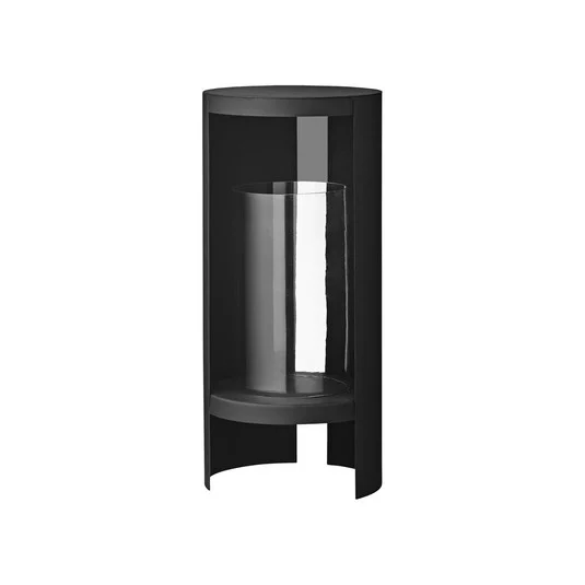 Farol AYTM Ora, negro, altura 58,4 cm, cristal, aluminio