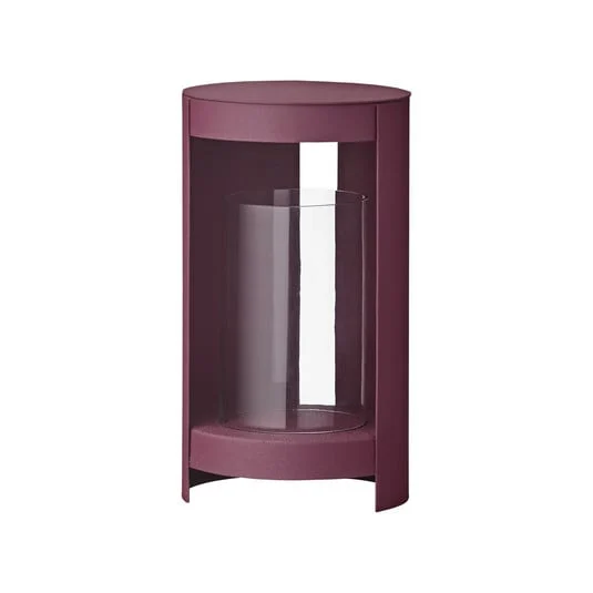 Farol AYTM Ora, rojo oscuro, altura 28,2 cm, vidrio, aluminio