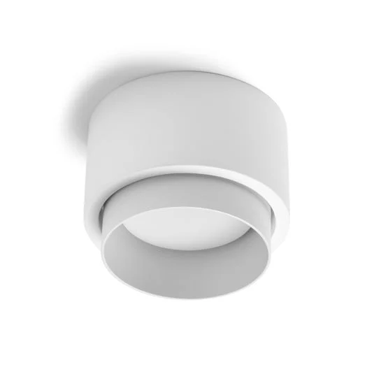 Plafón Syme, blanco, redondo, Ø 11 cm, escayola, GX53