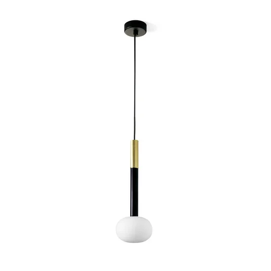 Lámpara colgante Mose, dorada, altura de la pantalla 39 cm, 1 luz, cristal