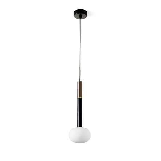 Lámpara colgante Mose, bronce, altura de la pantalla 39 cm, 1 luz, cristal