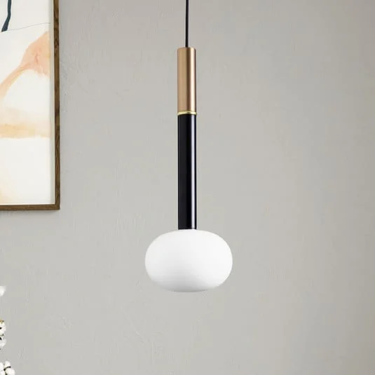 Lámpara colgante Mose, cobre, altura de la pantalla 39 cm, 1 luz, cristal