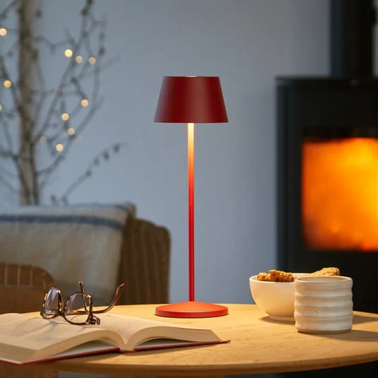 LOOM DESIGN Lámpara LED recargable para patio Modi rojo rubí 36 cm CCT
