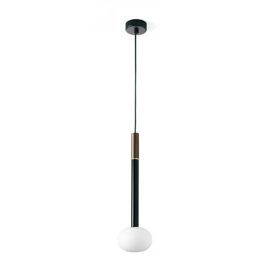 Lámpara colgante Mose, bronce, altura de la pantalla 48 cm, 1 luz, cristal