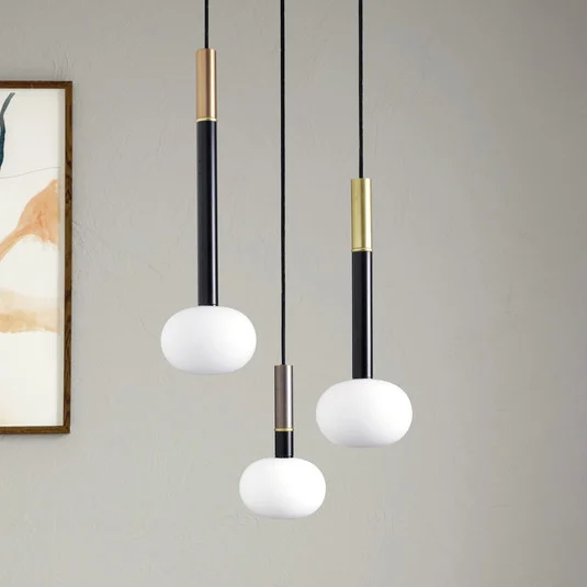 Lámpara colgante Mose, oro/bronce/cobre, 3 luces, redonda, cristal