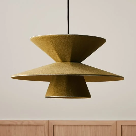 LOOM DESIGN Lámpara colgante LED Morphic, verde, fieltro, Ø 50 cm