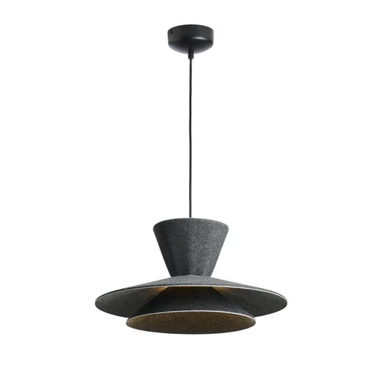 Lámpara colgante LED LOOM DESIGN Morphic, negra, fieltro, Ø 50 cm