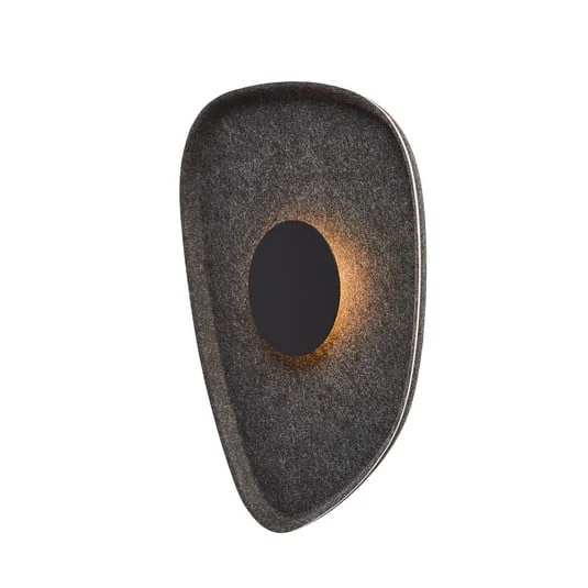 Aplique de pared LED LOOM DESIGN Cozy, negro, fieltro, 40 x 31 cm
