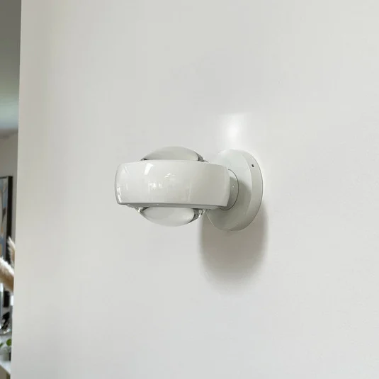 Aplique de pared LED LOOM DESIGN Optic, blanco, aluminio, Ø 12 cm