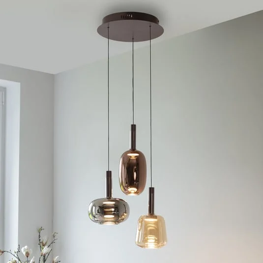 Paul Neuhaus Irides lámpara colgante LED, Ø 43 cm, color, cristal