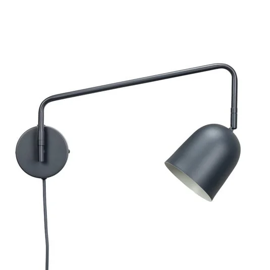 Aplique de pared Dyberg Larsen Manchester, gris, saliente 45 cm