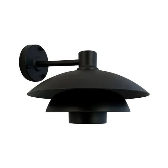 Aplique para exterior Morph de Dyberg Larsen, Ø 30 cm, negra, metal
