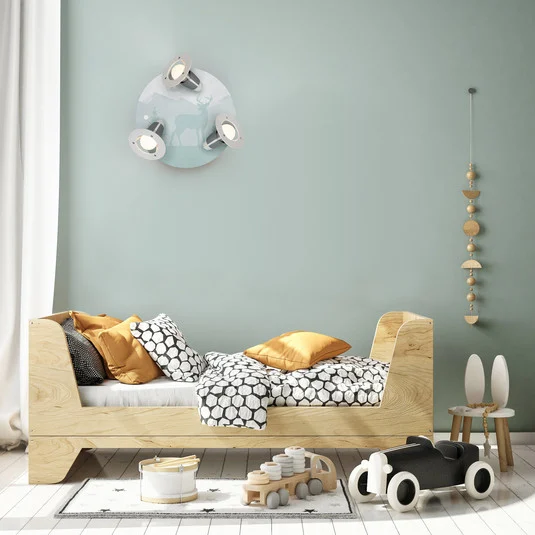 Lámpara de techo Scandi forest, verde menta, Ø 29 cm, 3 luces, E14