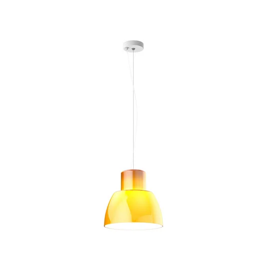 Lámpara colgante Nemo Lorosae, amarilla, Ø 30 cm, cristal, E27