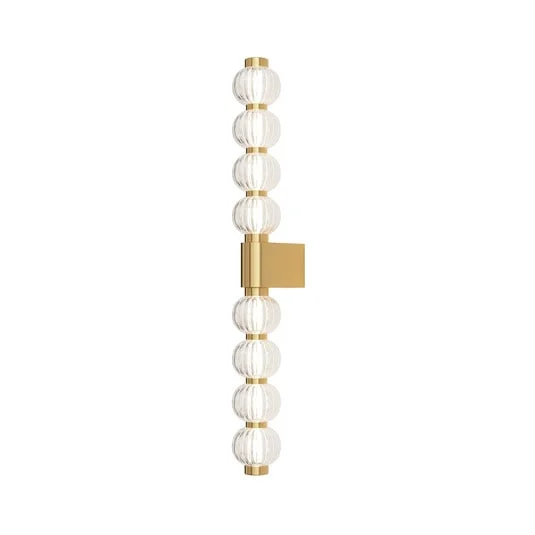 Aplique de pared LED Maytoni Amulet, lineal, 76 cm, transparente / dorado