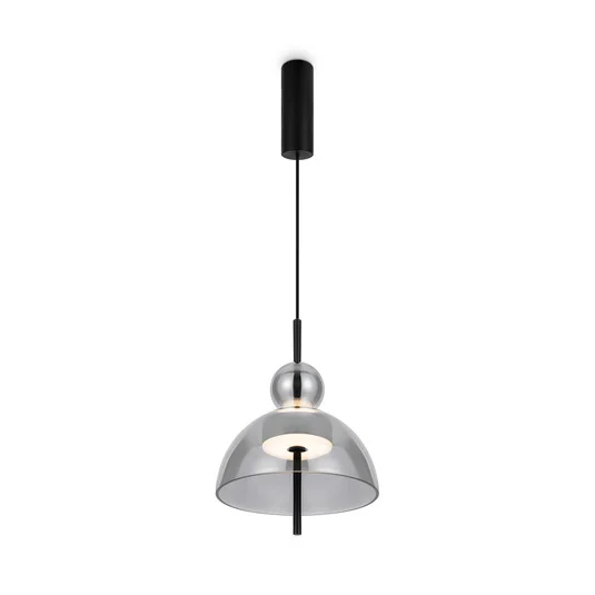 Maytoni Bangkok, forma esférica, gris ahumado, Ø 25 cm, vidrio