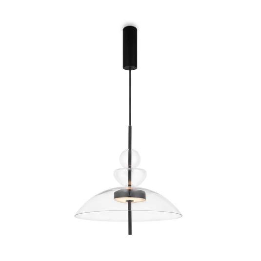 Maytoni lámpara colgante LED Bangkok, Ø 40 cm, transparente, cristal