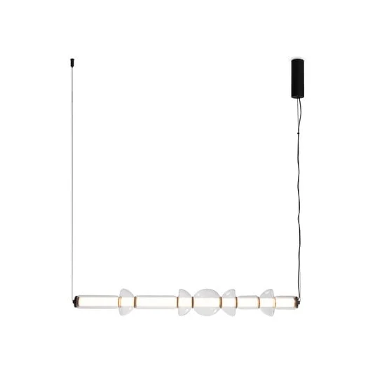 Maytoni Cosmo lámpara colgante LED, negro, longitud 98 cm, cristal