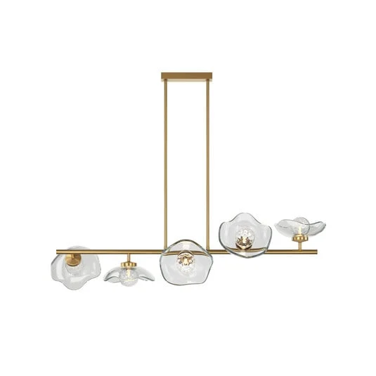 Lámpara colgante Maytoni Miracle, 5 luces, color latón, cristal