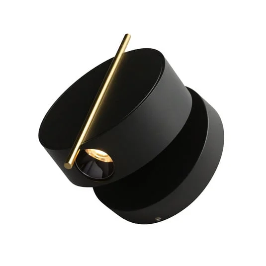 Maytoni aplique de pared LED Nuance, negro / dorado, Ø 10 cm