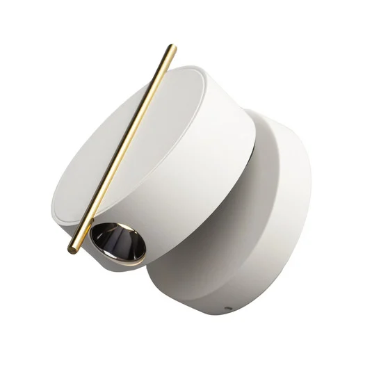 Maytoni aplique de pared LED Nuance, blanco / dorado, Ø 10 cm