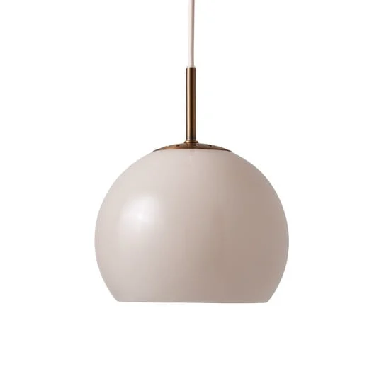 FRANDSEN Lámpara colgante bola, gris arena, Ø 18 cm, cristal