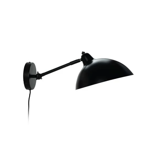 Aplique de pared Futura de Dyberg Larsen, negra, 40 W, cable, metal