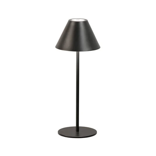 Lámpara de mesa recargable Kano LED, negra, atenuable, regulable, IP54