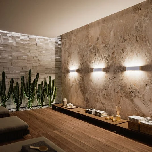 Aplique de pared LED Satori, ancho 30,5 cm, blanco, 2.700 K, aluminio
