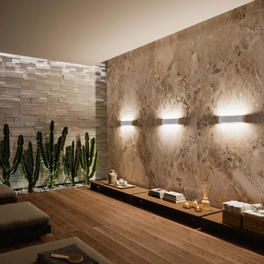 Aplique de pared LED Satori, ancho 58,5 cm, blanco, 2.700 K, aluminio