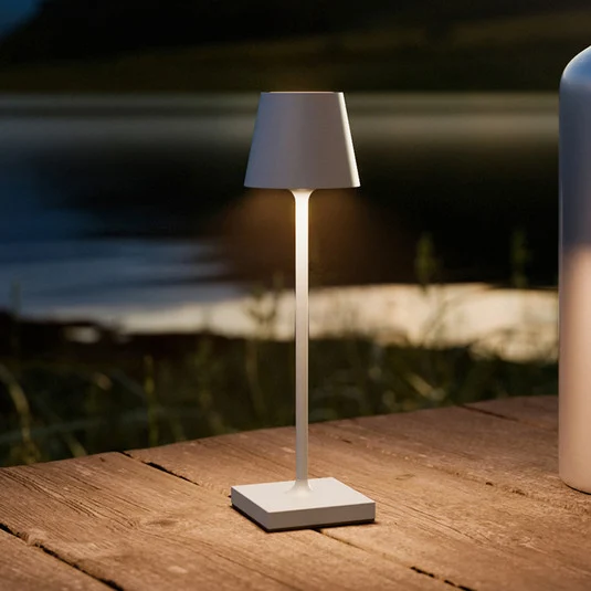 Lámpara LED de mesa con batería Nuindie pocket, gris, IP54, atenuable