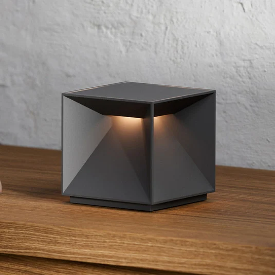 Lámpara de mesa LED recargable Nutalis, gris grafito, IP54, atenuable