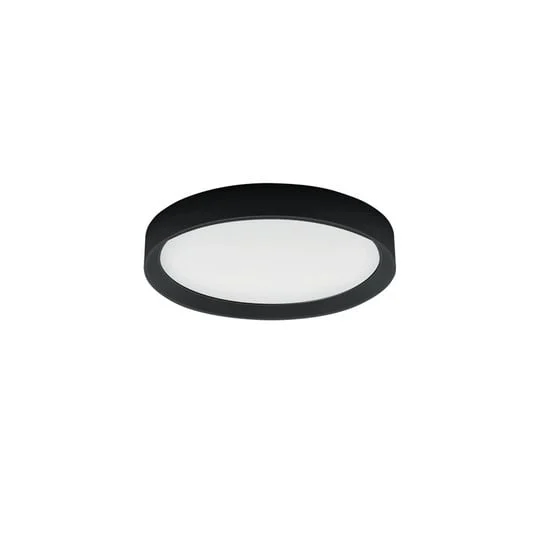 Plafón LED Tara R, Ø 41,4 cm, negro, aluminio, 3.000 K