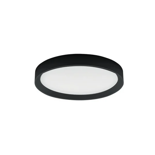 Plafón LED Tara R, Ø 50,7 cm, negro, aluminio, 3.000 K