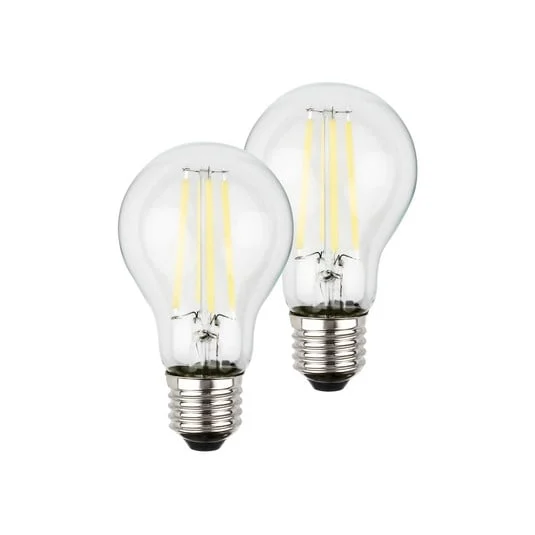 Bombilla convencional LED E27 4W claro 3000K 840 lm EEC A 2er