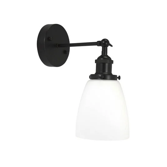 PR Home Kappa aplique de pared, negro/opal, cristal, metal