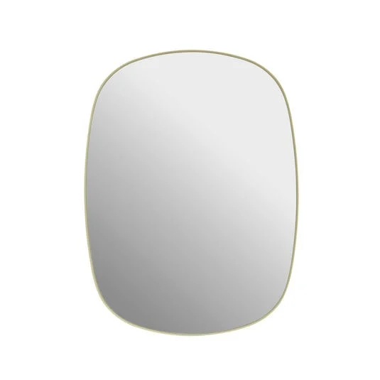 Espejo de pared con marco amarillo, 59 x 44 cm, acero - Muuto