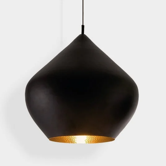 Lámpara colgante LED Beat Stout negro mate/latón - Tom Dixon
