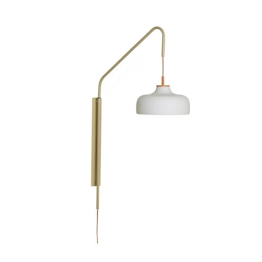 Aplique de pared Current, arena clara, saliente 71 cm - HÜBSCH