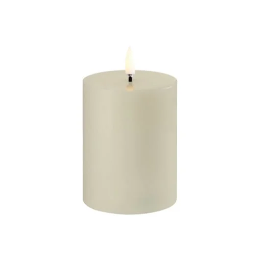 Vela LED PILLAR, gris claro Altura 10 cm Cera - Uyuni Lighting