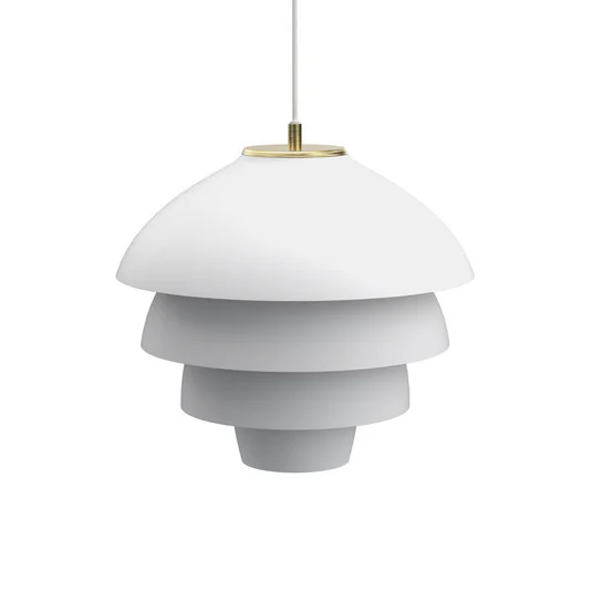 Lámpara colgante Valencia, Ø 42 cm, blanco/latón, E27 - Belid