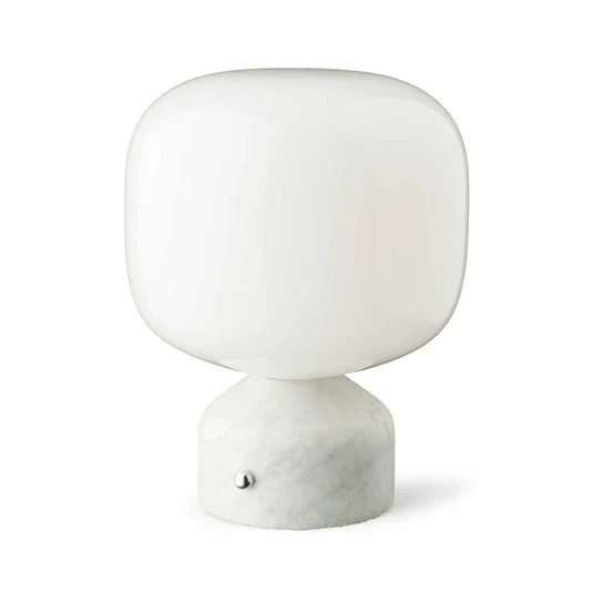 lámpara de mesa LED Meemo, mármol blanco, cristal - GEJST