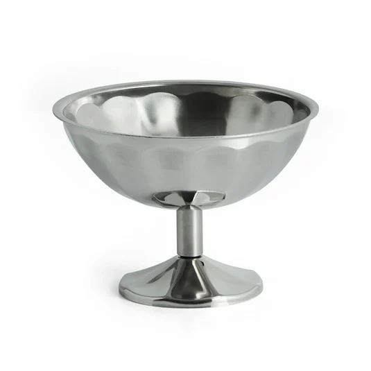 Copa de postre italiana gris acero inoxidable Ø 12 cm - HAY