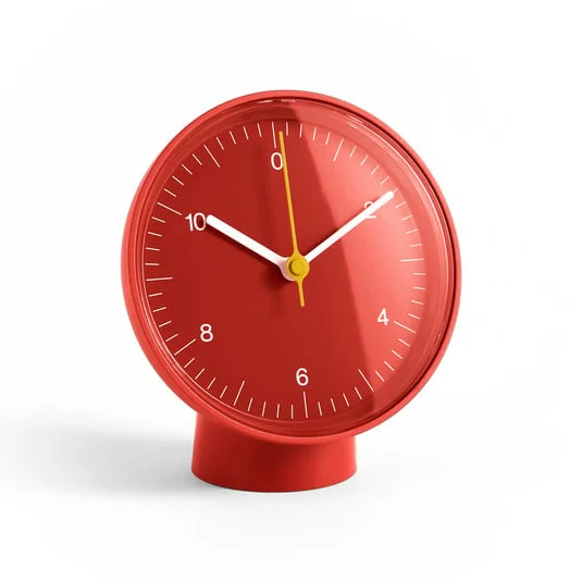 Reloj de mesa Table Clock rojo plástico Altura 14 cm - HAY