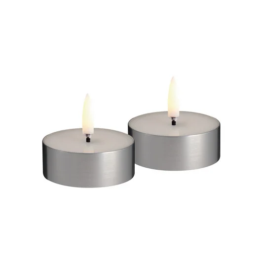 MELTED MAXI vela LED, juego de 2, plateado - Uyuni Lighting