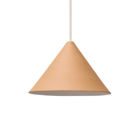 Lámpara colgante Ceramic Cone, color beige, Ø 19 cm, porcelana, G9 - Moebe