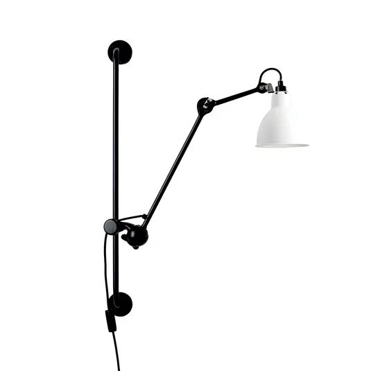 210 Aplique de pared negro/blanco - Lampe Gras