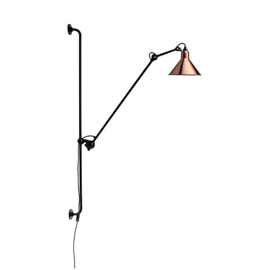 214 Aplique de pared Round negro/cobre/blanco - Lampe Gras
