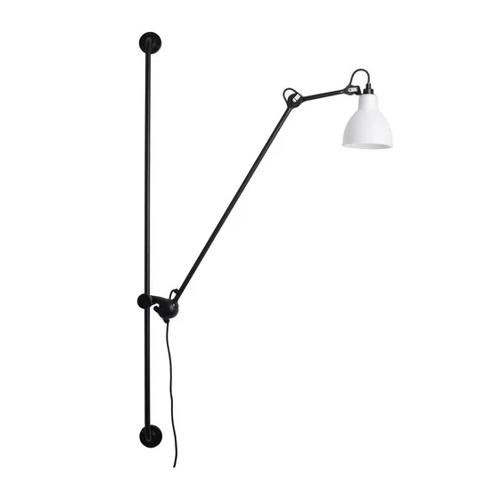 214 Aplique de pared Round negro/blanco de policarbonato - Lampe Gras