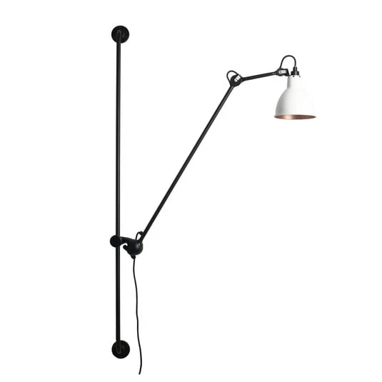 214 Aplique de pared Round negro/blanco/cobre - Lampe Gras